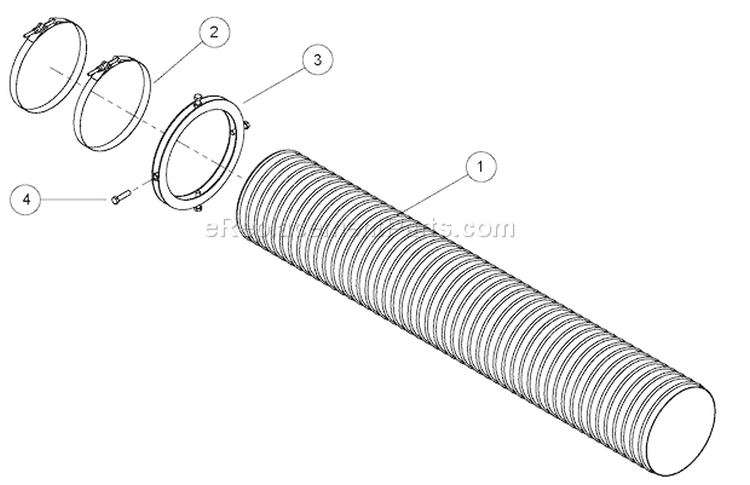 4"áFlexáHose Diagram and Parts List for DL12725  Bear Cat Chipper Shredder